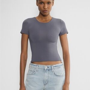 Aritzia Contour Crew T-Shirt Grey (Size M)
